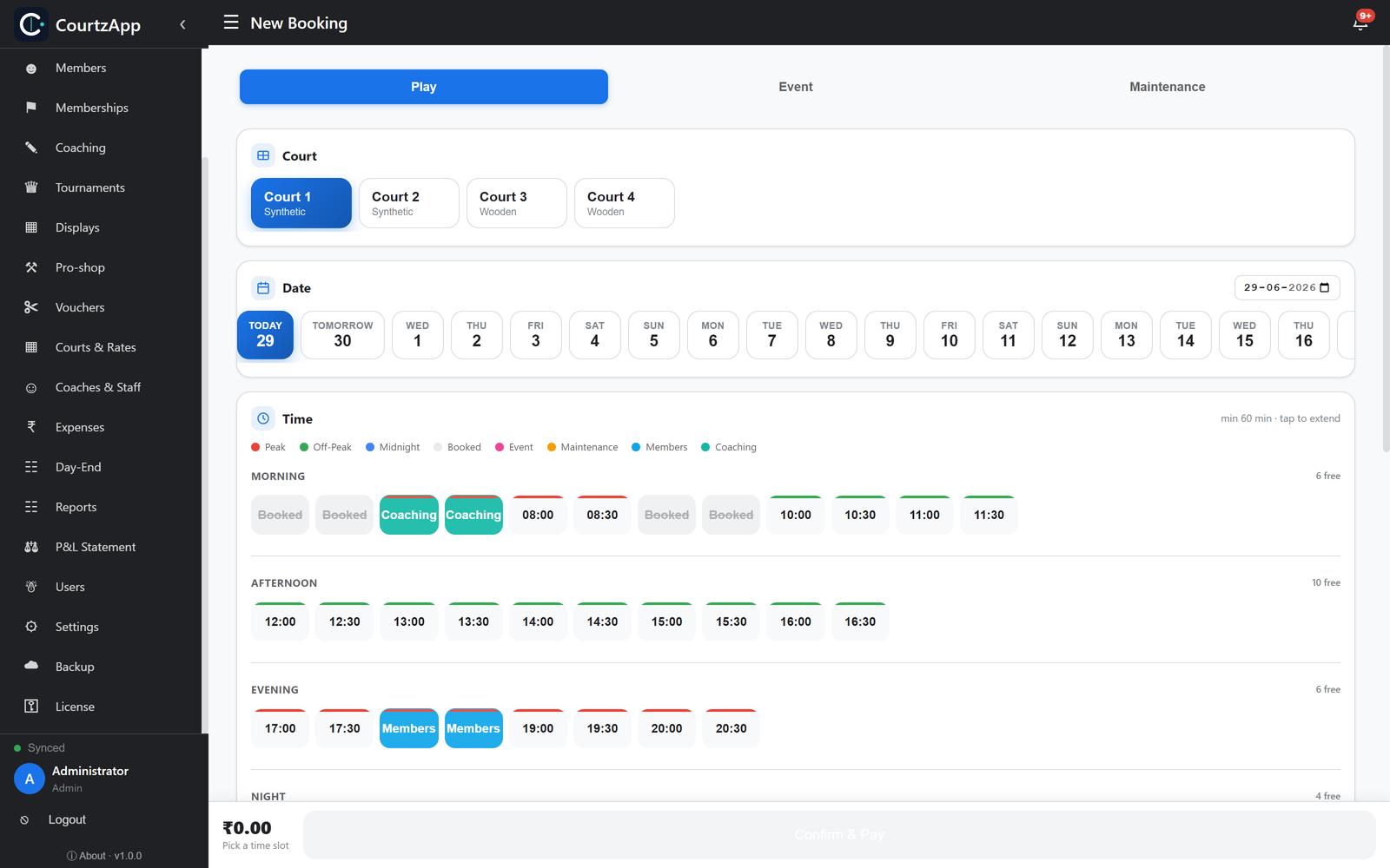 CourtzApp court booking